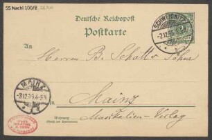 Brief an B. Schott's Söhne : 02.12.1895