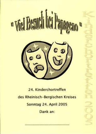 Urkunde über die Teilnahme am 24. Kinderchortreffen des Rheinisch-Bergischen Kreises