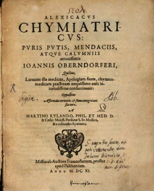 Alexiacus chymiatricus