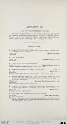Appendix II: List of undescribed Prints