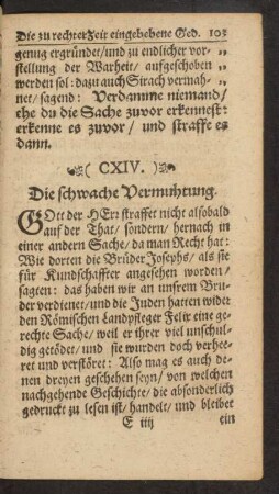 (CXIV.) Die schwache Vermuthung.