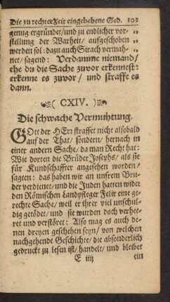 (CXIV.) Die schwache Vermuthung.