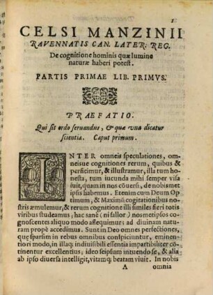 De Cognitione hominis, quae lumine naturali haberi potest