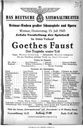 Goethes Faust Der Tragödie erster Teil