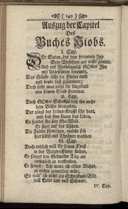 Außzug der Capitel Des Buches Hiobs