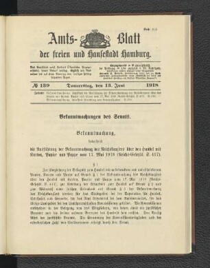 No. 139, 13. Juni 1918