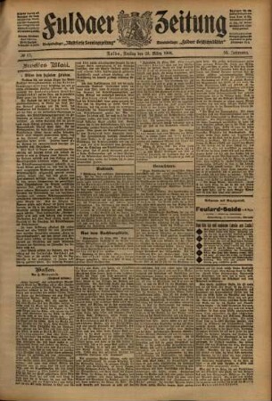 Zweite Ausgabe vom Freitag, den 20. März 1908.