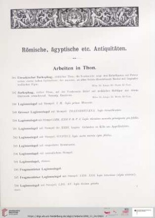Römische, ägyptische etc. Antiquitäten (Nr. 786-1002)