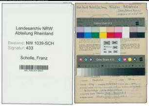 Entnazifizierung Franz Scholle , geb. 24.06.1917 (Lehrer)