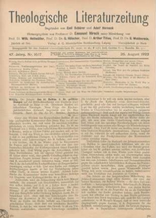 361-364 [Rezension] Wittig, Joseph, Des hl. Basilius d. Gr. geistliche Übungen auf der Bischofskonferenz von Dazimon 374/5 im Anschluß an Isaias 1 - 16