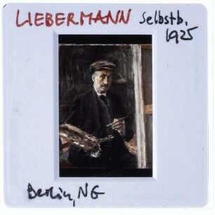 Liebermann, Selbstbildnis mit Sportmütze an der Staffelei (1925)