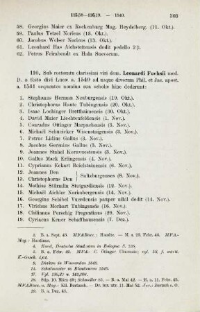 303-308, Matrikel 116, 1-46 (1540/41) und 117, 1-63 (1541)