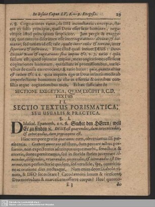 II. Sectio Textus Porismatica, Seu Usualis & Practica