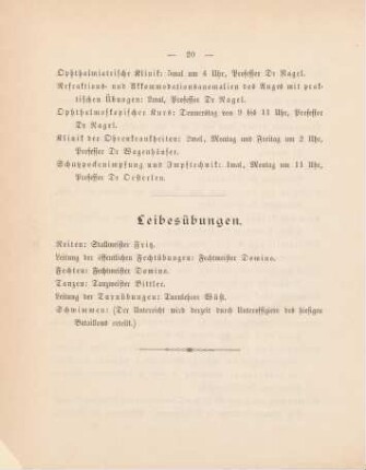 20, Leibesübungen