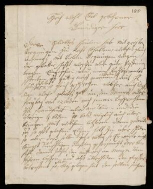 Brief von Johannes van Gemünd an Johann Friedrich von Uffenbach. Hanau, 13.7.1736