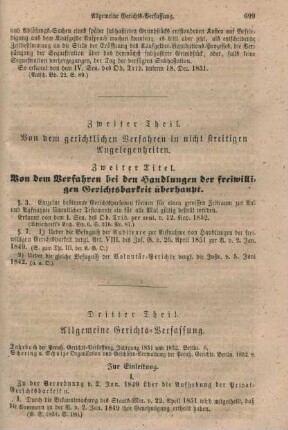 Dritter Theil. Allgemeine Gerichts-Verfassung.