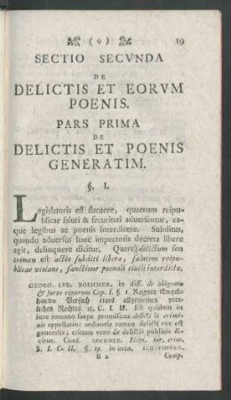 Pars Prima De Delictis Et Poenis Generatim