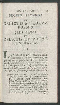 Pars Prima De Delictis Et Poenis Generatim