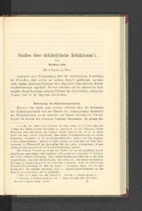 Studien über elektrolytische Reduktionen.
