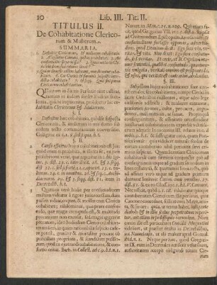 Titulus II. De Cohabitatione Clericorum & Mulierum