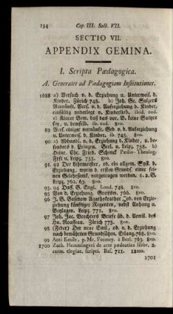Sectio VII. Appendix Gemina.