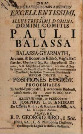 Acta sanctorum Ungariae, 2. Tyrnavia, 1745