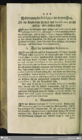 Bestättigung der Resolution der dritten Frag
