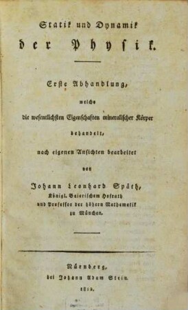 Statik und Dynamik der Physik