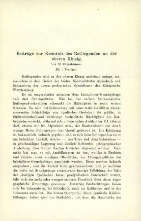 Beiträge zur Kenntnis des Rotliegenden an der oberen Kinzig