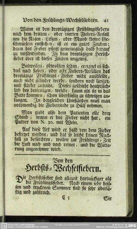 Von den Herbsts-Wechselfiebern