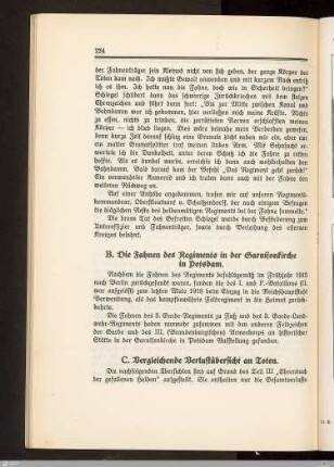 B. Die Fahnen des Regiments in der Garnisonkirche in Potsdam