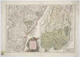 Karte vom Elsaß mit dem Sundgau, 1:210 000, Kupferstich, 1754