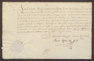 Zeugnis über Franz Lothar von Breidbachs zu Bürresheim Studien zu Löwen.
