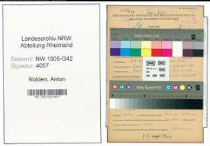 Entnazifizierung Anton Nolden , geb. 09.09.1906 (Schlosser)