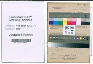 Entnazifizierung Heinrich Derstappen , geb. 22.02.1893 (Dentist)