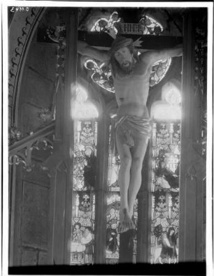Tiefenbronn Katholische Kirche Sankt Maria Magdalena Hochaltar (1469) von Hans Schüchlin Kruzifix aus der Kreuzigungsgruppe