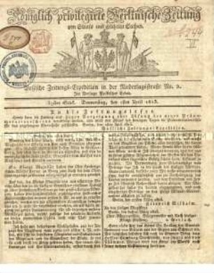 Zeitung für die Allgemeine Öffentlichkeit. 1813