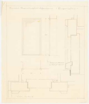 Wohnhaus Regierungsrat Fuhrmann, Berlin-Zehlendorf: Eingangstür: Grundriss, Ansicht, Schnitt, Details