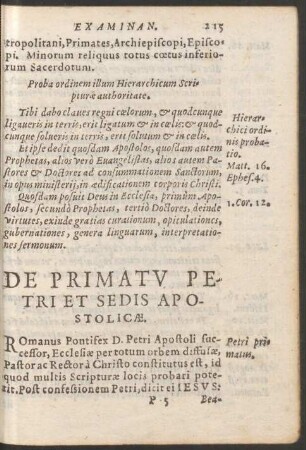 De Primatu Petri Et Sedis Apostolicae.