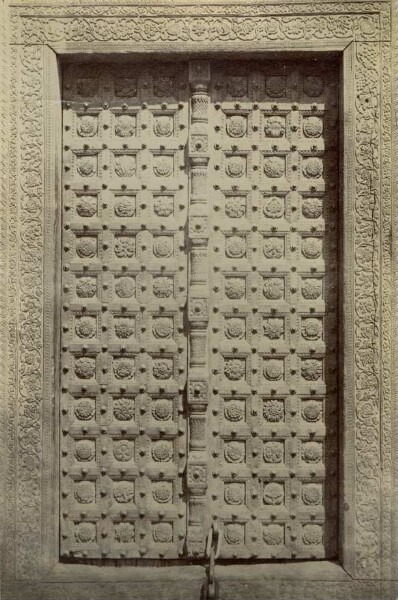 Modern carved Indian wooden door