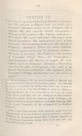 Chapter VII. Little in known about the settlement of Râmnâd and Sivagangei ...