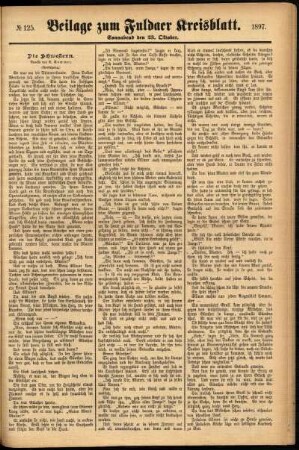 Zweite Ausgabe vom Samstag, den 23. Oktober 1897.