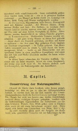 31. Capitel. Conservirung der Nahrungsmittel