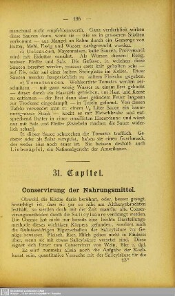 31. Capitel. Conservirung der Nahrungsmittel