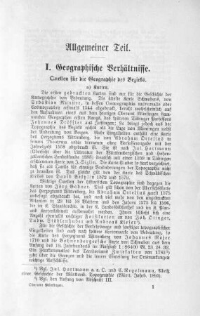 I. Geographische Verhältnisse