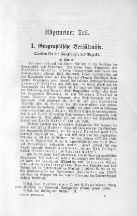 I. Geographische Verhältnisse