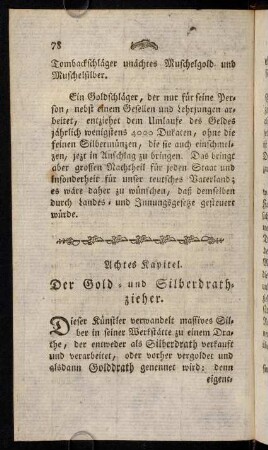 78-105, 8. Kap. Der Gold= und Silberdrathzieher. - 9. Kap. Der Kupferdrucker.