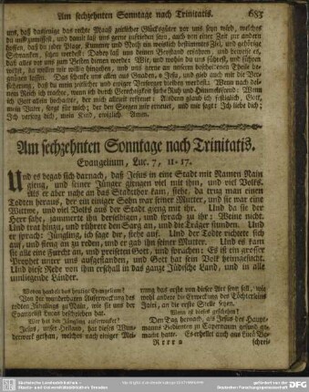 Am sechzehnten Sonntage nach Trinitatis. Evangelium, Luc. 7, 11-17