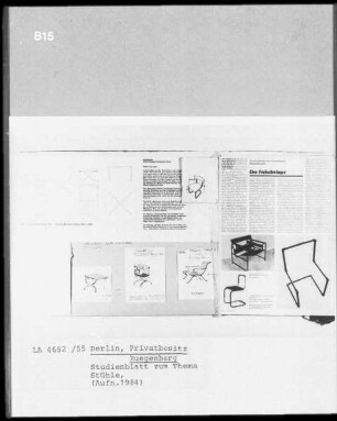 Studienblatt zum Thema Stühle