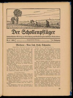 Der Schollenpfüger 14. Jahrgang, Heft 4, 1934